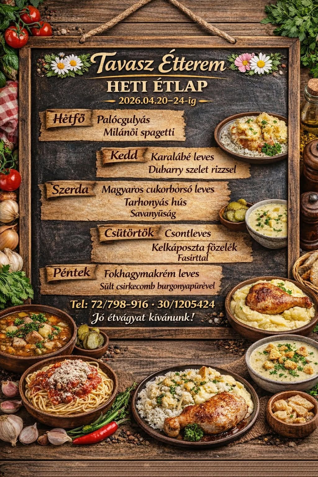 Heti menü — 2026. április 20. hete